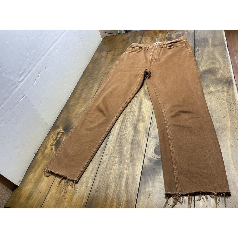 Re/Done Women’s Jeans Terracotta 70’s Ultra High Rise Stove Pipe Size 27
